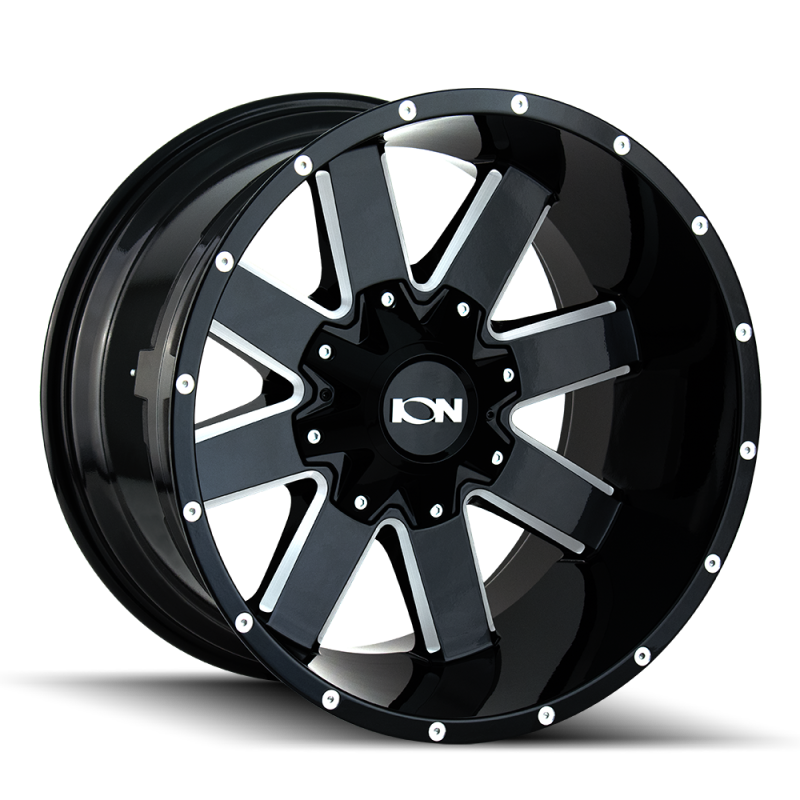 ION Type 141 20x10 / 8x180 BP / -19mm Offset / 124.1mm Hub Gloss Black Milled Wheel ION Wheels