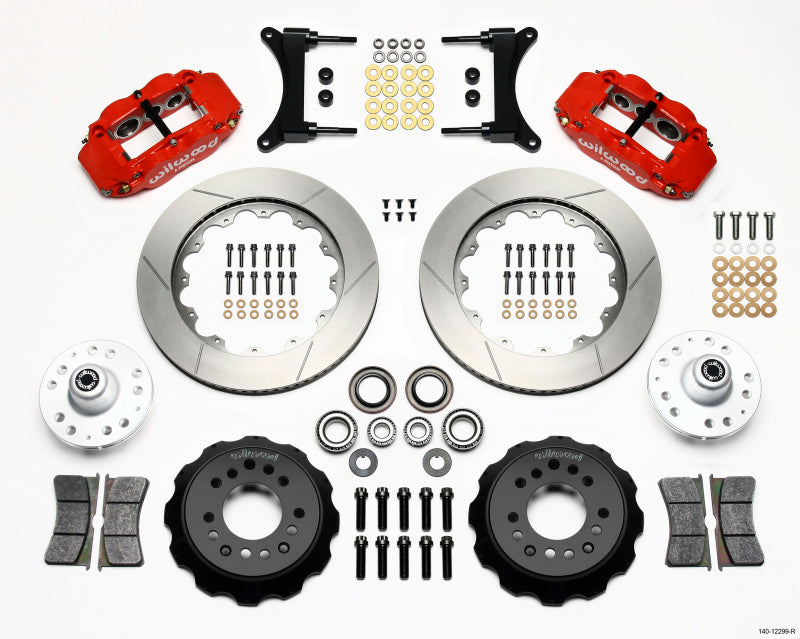 Wilwood Narrow Superlite 6R Front Hub Kit 14.00in Red 79-87 GM G Body Wilwood