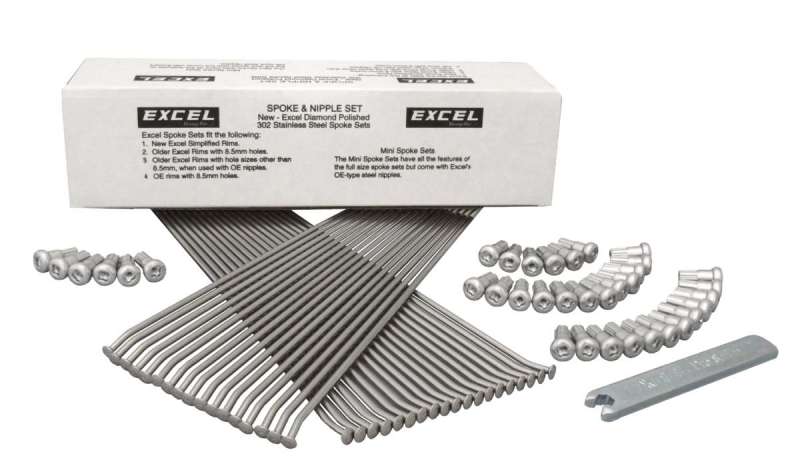 Excel Front Spoke/Nipple Set - 9 Gauge / 28 Qty - Silver