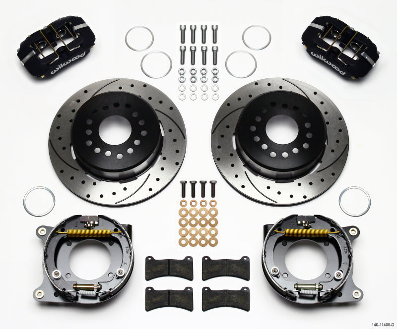Wilwood Dynapro Low-Profile 11.00in P-Brake Kit Drilled 55-57 Chevy 2.34in Offset Wilwood