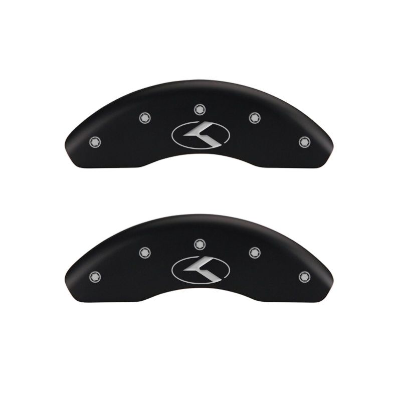MGP 4 Caliper Covers Engraved Front & Rear MGP Red Finish Silver Characters 2018 Tesla S MGP
