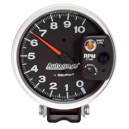 Autometer AutoGage 5in / 10k RPM / Pedestal Mount Black Tachometer w/ Shift Light 233903