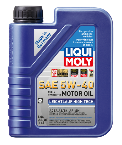 LIQUI MOLY 1L Leichtlauf (Low Friction) High Tech Motor Oil 5W40 LIQUI MOLY