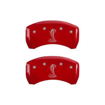 MGP 4 Caliper Covers Engraved Front & Rear Tiffany Snake Red finish silver ch MGP