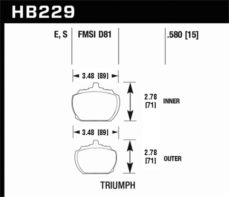 Hawk Performance HT-10 Front Brake Pads - HB229S.580 Hawk Performance