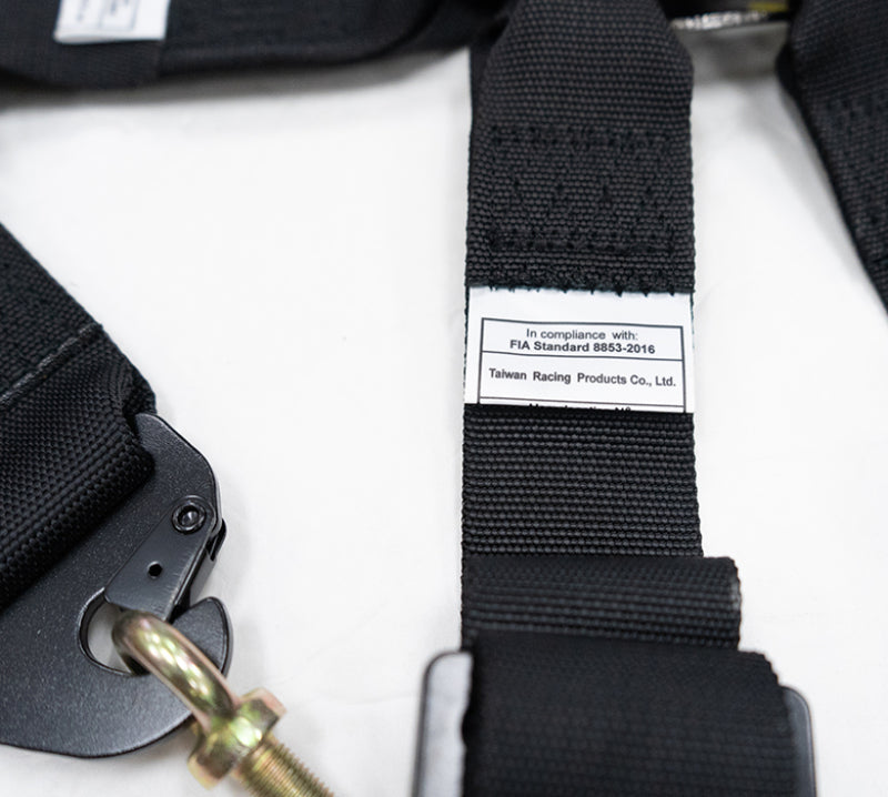 NRG FIA 6pt 2in. Shoulder Belt for HANS Device/ Rotary Cam Lock Buckle/ 3in. Waist Belt - Black - eliteracefab.com