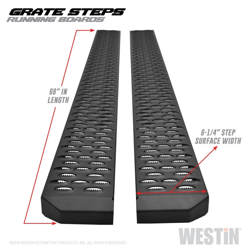 Westin Grate Steps Running Boards 68 in - Textured Black - eliteracefab.com