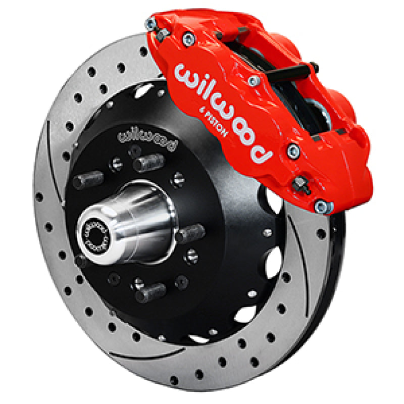 Wilwood 55-57 Chevy Bel Air Superlite 6R Kit, 5 x 4.50in/4.75in Hub - 12.88in D&S Rotor - Red Wilwood