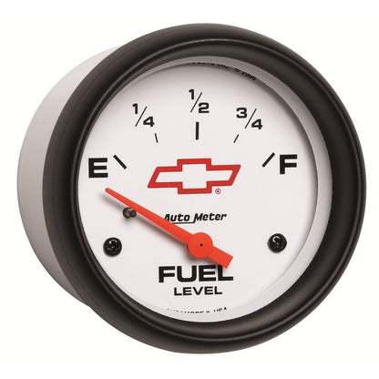 AutoMeter Gauge Fuel Level 2-5/8in. 0 Ohm(e) to 90 Ohm(f) Elec Chevy Red Bowtie White 5814-00406