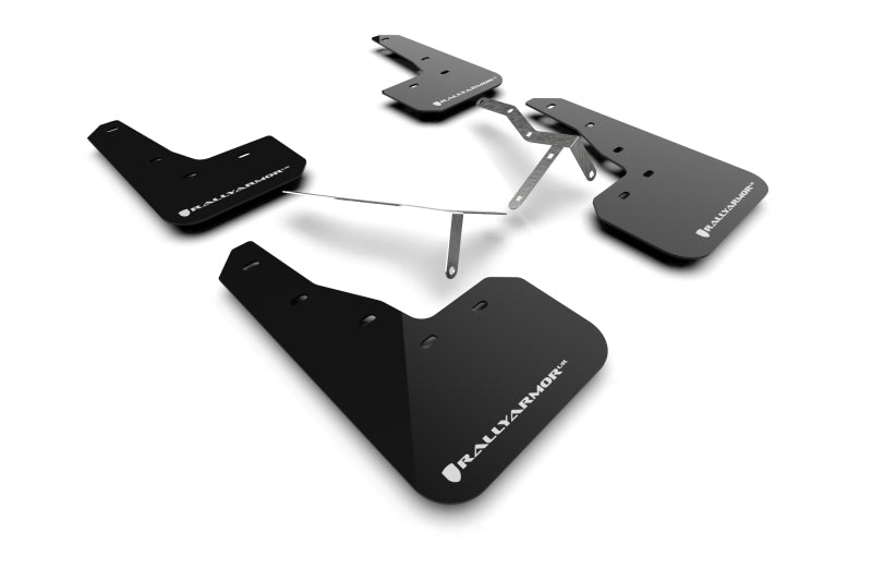 Rally Armor 2022 Honda Civic (Incl. Si/Sport/Touring) Black UR Mud Flap w/ White Logo - eliteracefab.com