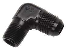 Load image into Gallery viewer, Russell Performance -6 AN to 3/8in NPT 90 Degree Flare to Pipe Adapter (Black).