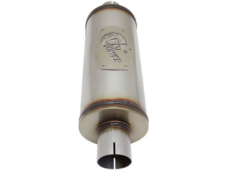 aFe MACH Force-Xp 409 SS Muffler 2-1/2in Center/Center 14in L X 6in Dia - Round Body aFe