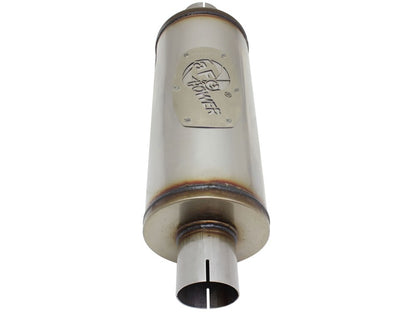 aFe MACH Force-Xp 409 SS Muffler 2-1/2in Center/Center 14in L X 6in Dia - Round Body aFe