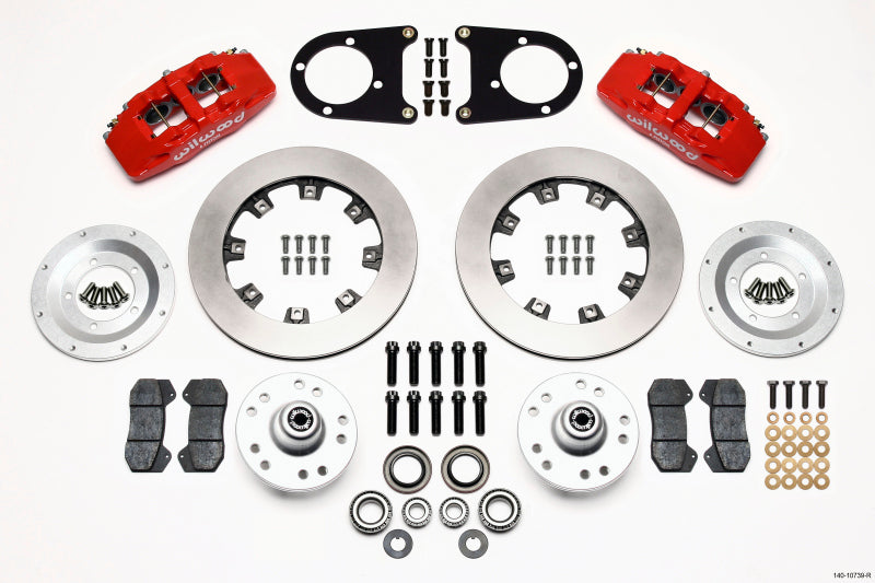 Wilwood Dynapro 6 Front Hub Kit 12.19in Red 37-48 Ford Psgr. Car Spindle Wilwood