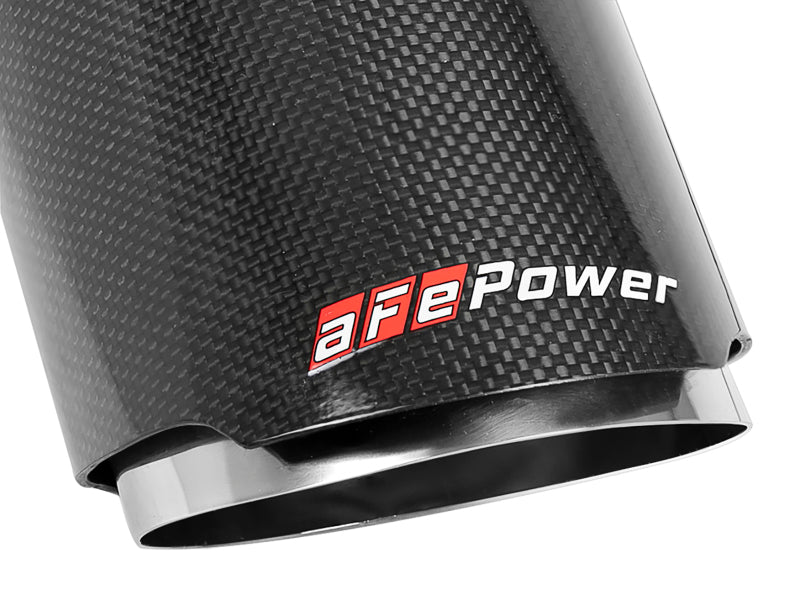 aFe MACH Force-XP 4-1/2in Carbon Fiber OE Replacement Exhaust Tips - 15-19 Dodge Charger/Hellcat - eliteracefab.com