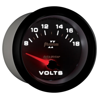 Autometer Phantom II 2-5/8in 18V Electric Voltmeter Gauge 7891