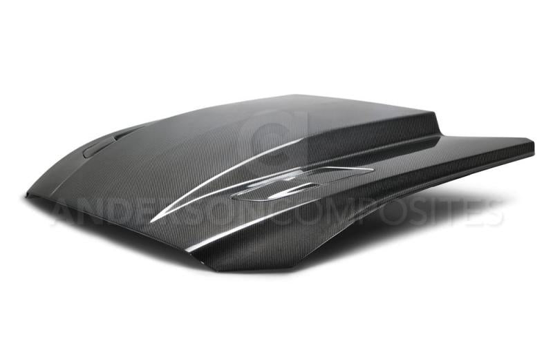 Anderson Composites 15-17 Ford Mustang (Excl. GT350/GT350R) Double Sided Carbon Fiber Cowl Hood