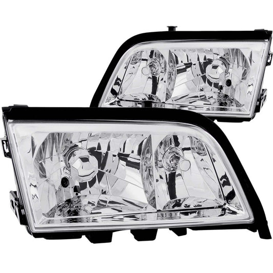 ANZO USA Mercedes Benz C Class W202 4dr Crystal Headlights Chrome; 1994-2000 - eliteracefab.com