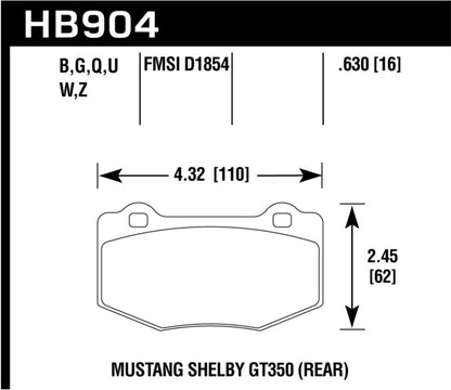Hawk Performance DTC-80 Rear Brake Pads - HB904Q.630 Hawk Performance