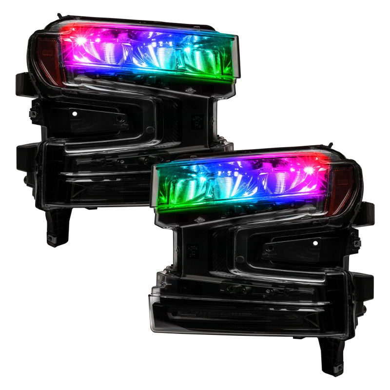 Oracle 19-21 Silverado/Sierra 1500 RGB Demon Eye Headlight Upgrade Kit - ColorSHIFT w/o Controller - eliteracefab.com