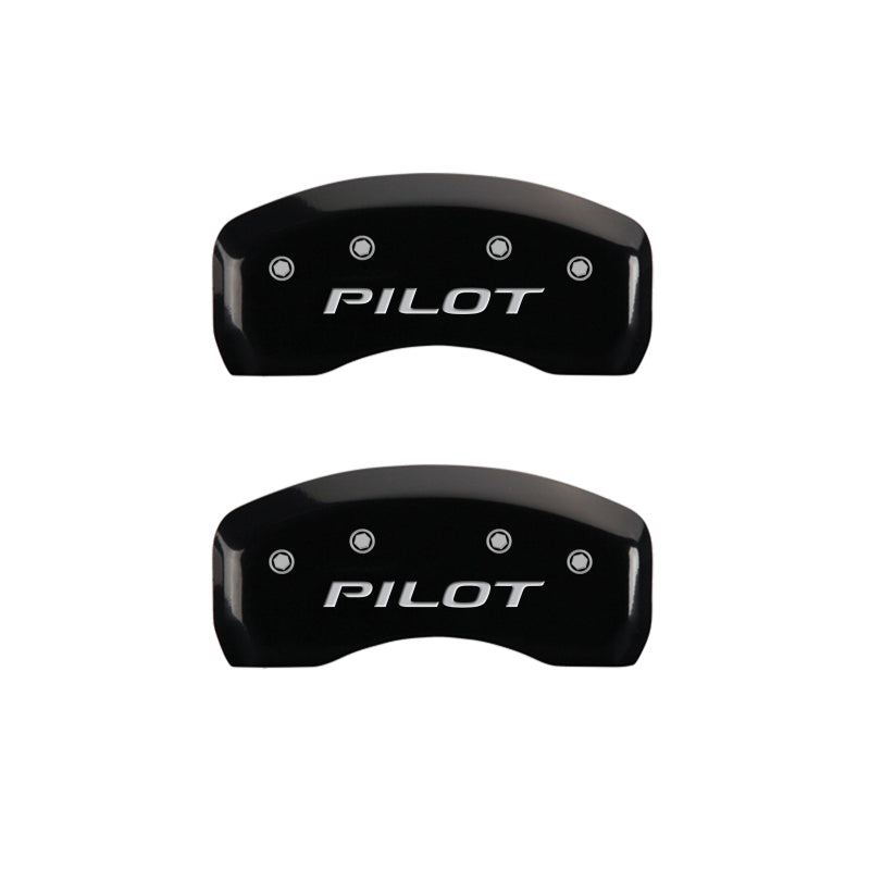 MGP 4 Caliper Covers Engraved Front Honda Engraved Rear Pilot/2016 Black finish silver ch MGP