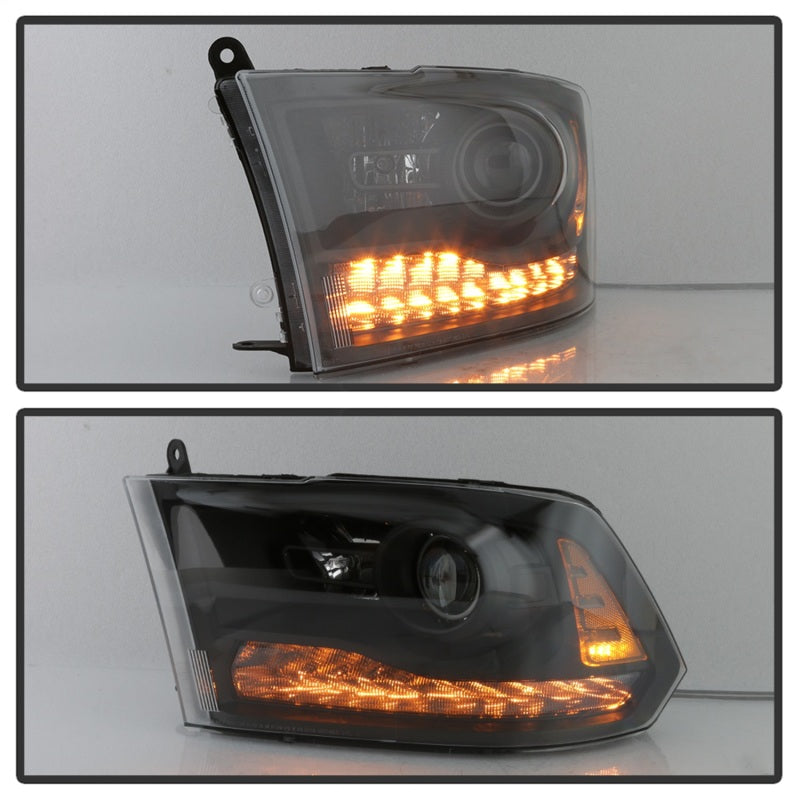 xTune Dodge Ram 13-17 ( w/ Factory Projector LED) Projector Headlight - Black HD-JH-DR13-P-BK - eliteracefab.com