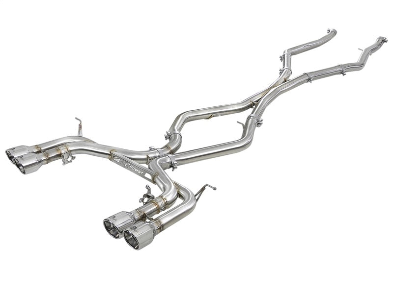 aFe MACH Force-Xp 3.5in. 304 SS C/B Exhaust w/o Muffler 15-18 BMW X5 M V8-4.4L (tt) - Polished Tip aFe