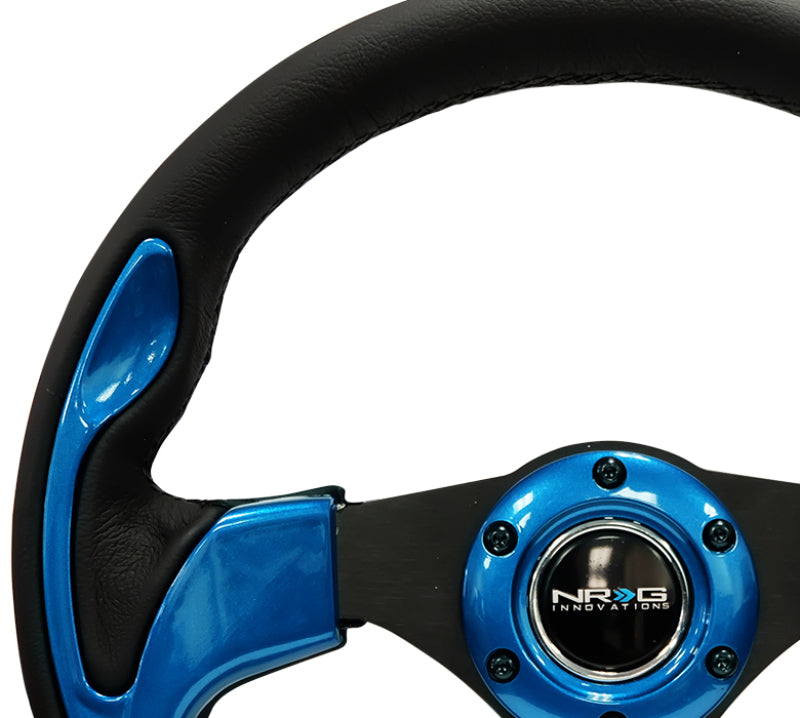 NRG Reinforced Sport Steering Wheel 320mm Blue Trim - eliteracefab.com