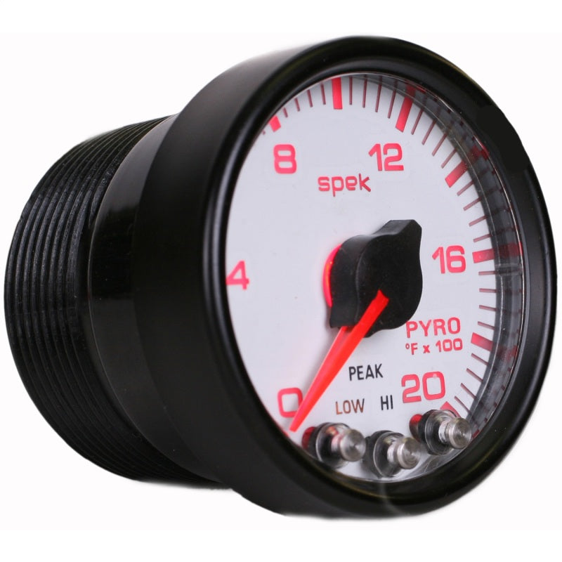 Autometer Spek-Pro Gauge Pyro. (Egt) 2 1/16in 2000f Stepper Motor W/Peak & Warn Wht/Blk