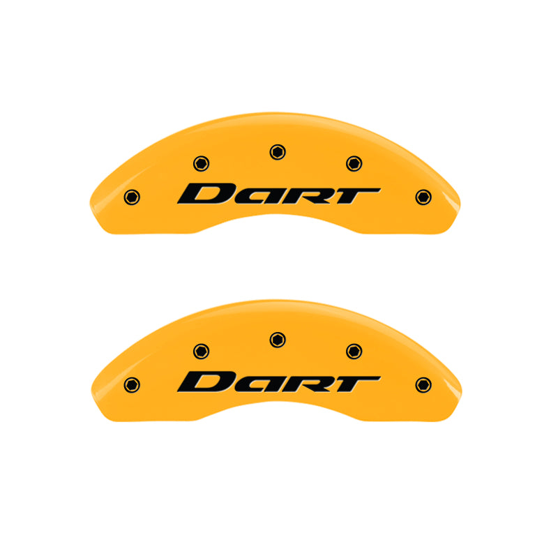 MGP 4 Caliper Covers Engraved Front & Rear With out stripes/Dart Yellow finish black ch MGP