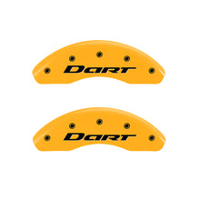 Load image into Gallery viewer, MGP 4 Caliper Covers Engraved Front &amp; Rear With out stripes/Dart Yellow finish black ch MGP