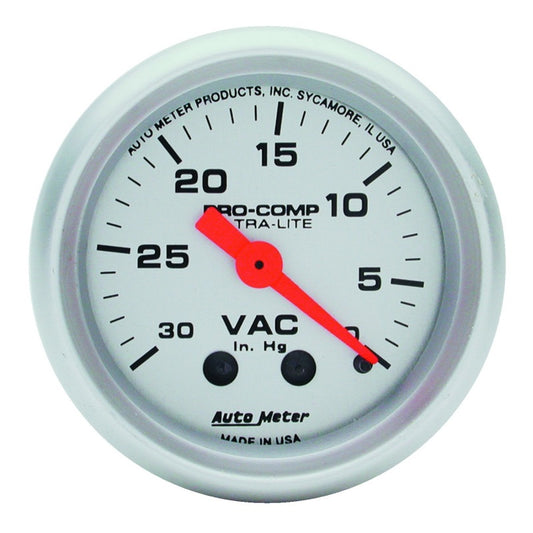 Autometer Ultra-Lite 52mm Mechanical Vacuum Gauge 30INHG 4384