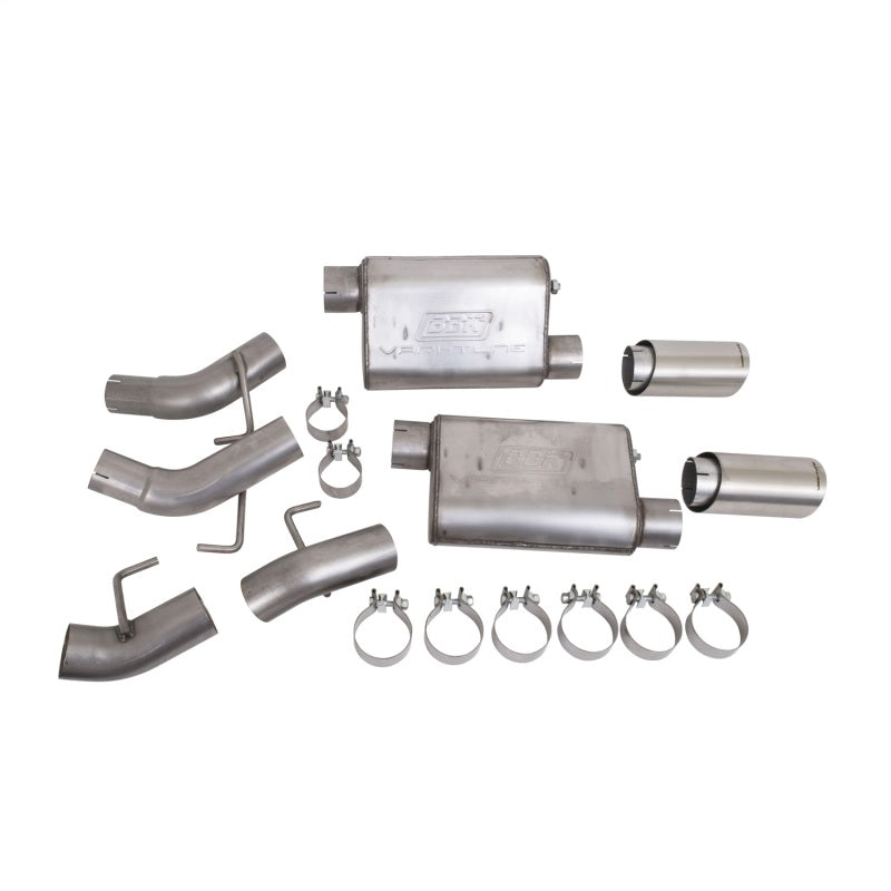 BBK Vari-Tune Axle Back Exhaust Kit 2 Adjustable Performance Mufflers 2-3/4 Pipe 4 in. Tips - eliteracefab.com