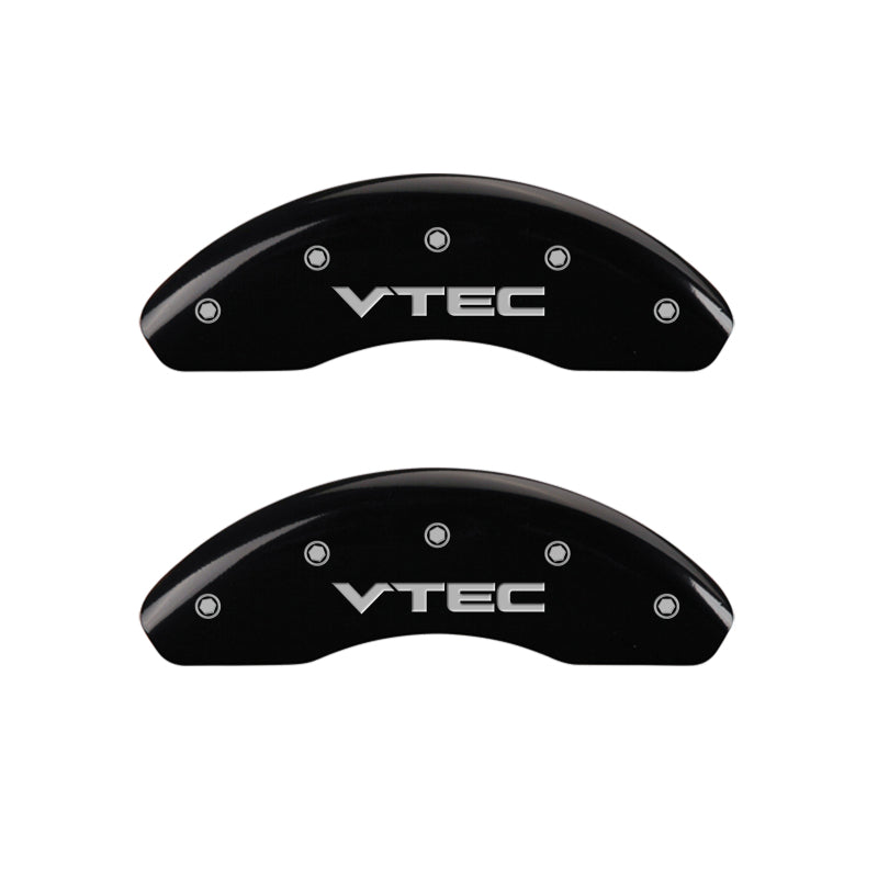 MGP 4 Caliper Covers Engraved Front & Rear Vtech Black finish silver ch MGP