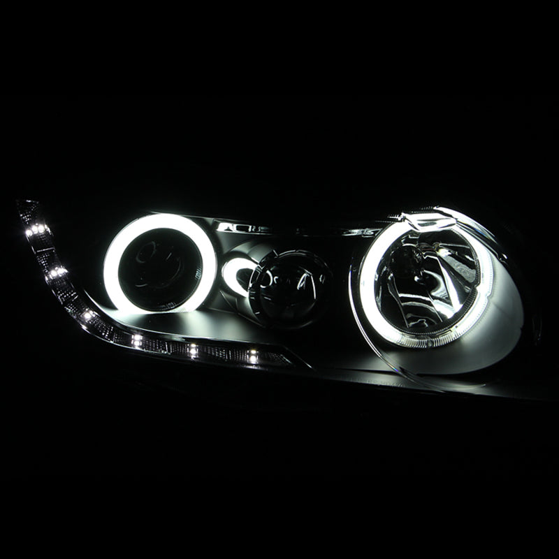 ANZO USA Honda Civic 4dr Projector Headlights W/ Halo Black Ccfl; 2006-2011 - eliteracefab.com