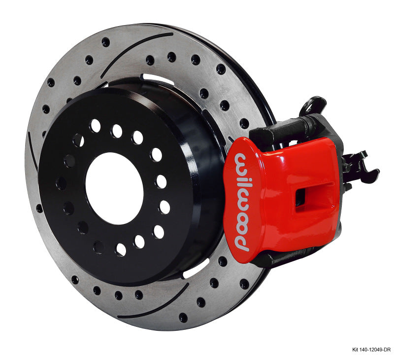 Wilwood Combination Parking Brake Rear Kit 12.19in Dia 0.81in Rotor Thickness - Red Drilled Wilwood