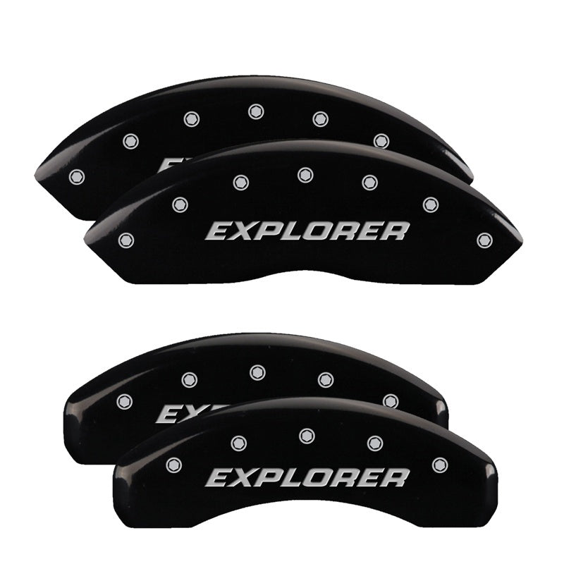 MGP 4 Caliper Covers Engraved Front & Rear Explorer/2011 Black Finish Silver Char 2010 Ford Explorer MGP