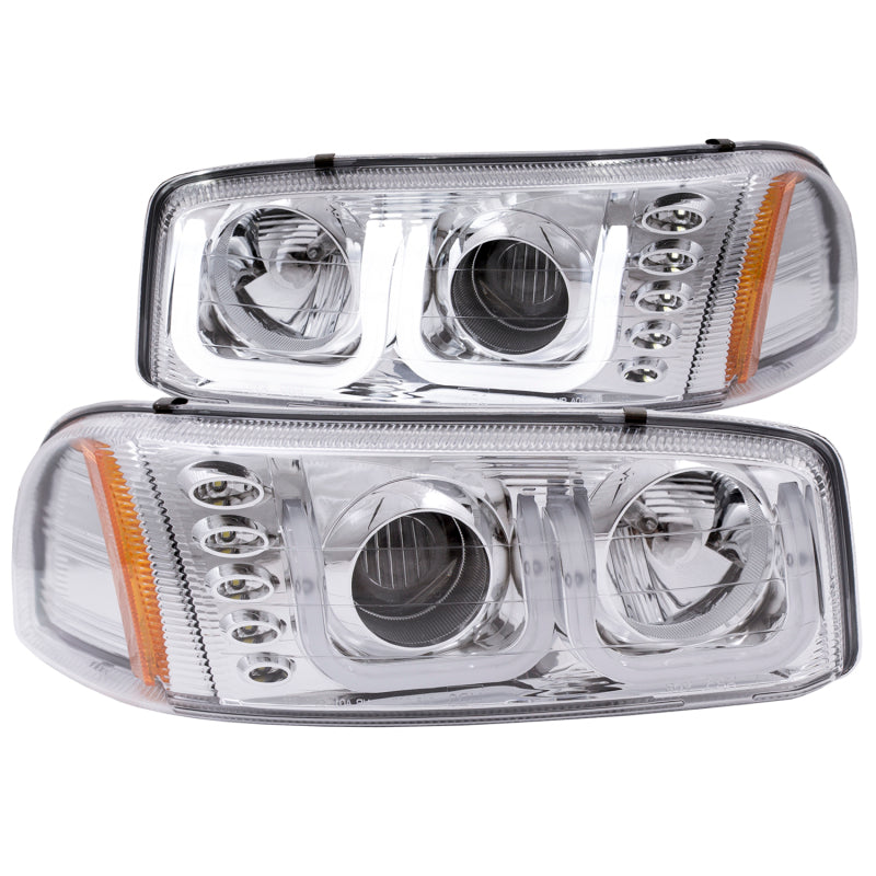 ANZO USA GMC Sierra Projector Headlights W/ U-Bar Chrome; 1999-2006 - eliteracefab.com