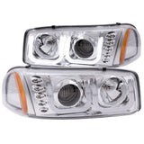 ANZO USA GMC Sierra Projector Headlights W/ U-Bar Chrome; 1999-2006