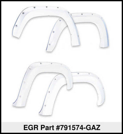 EGR 14+ Chev Silverado 6-8ft Bed Bolt-On Look Color Match Fender Flares - Set - Summit White - eliteracefab.com