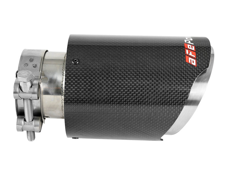 aFe MACH Force-Xp 409 SS Clamp-On Exhaust Tip 2.5in. Inlet / 4in. Outlet / 7in. L - Carbon aFe