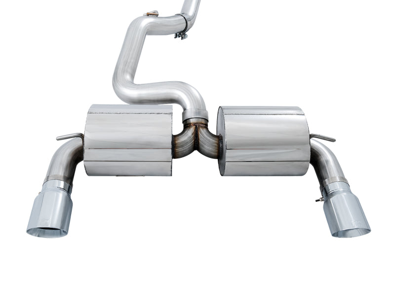 AWE Tuning Ford Focus RS Touring Edition Cat-back Exhaust- Non-Resonated - Chrome Silver Tips AWE Tuning