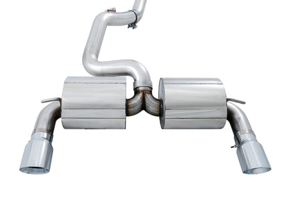 AWE Tuning Ford Focus RS Touring Edition Cat-back Exhaust- Non-Resonated - Chrome Silver Tips AWE Tuning