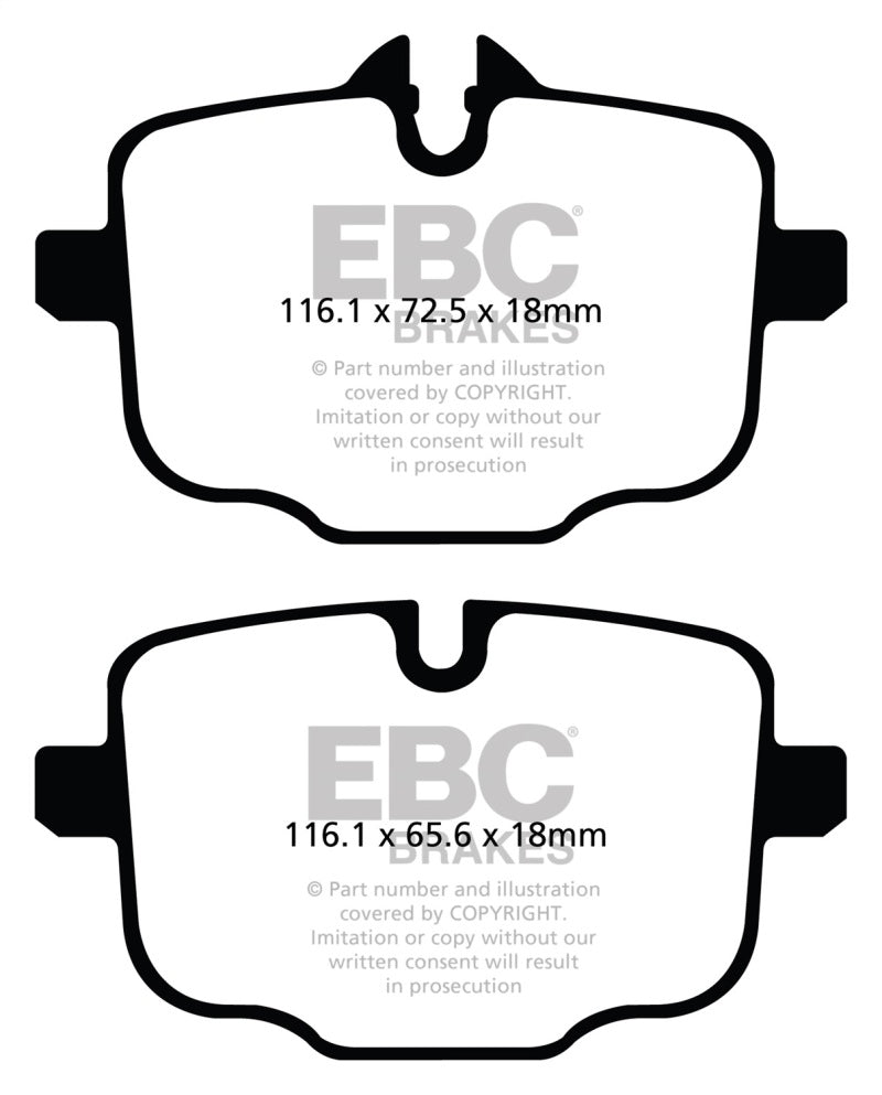 EBC 12+ BMW M5 4.4 Twin Turbo (F10) Yellowstuff Rear Brake Pads - eliteracefab.com