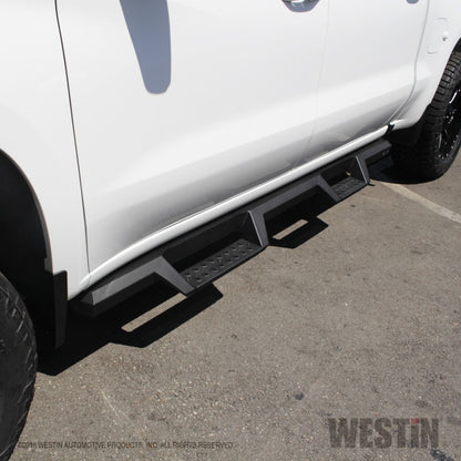 Westin 2019 Chevrolet Silverado / GMC Sierra 1500 Crew Cab Drop Nerf Step Bars - Textured Black - eliteracefab.com