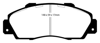 EBC 97 Acura CL 3.0 Redstuff Front Brake Pads - eliteracefab.com
