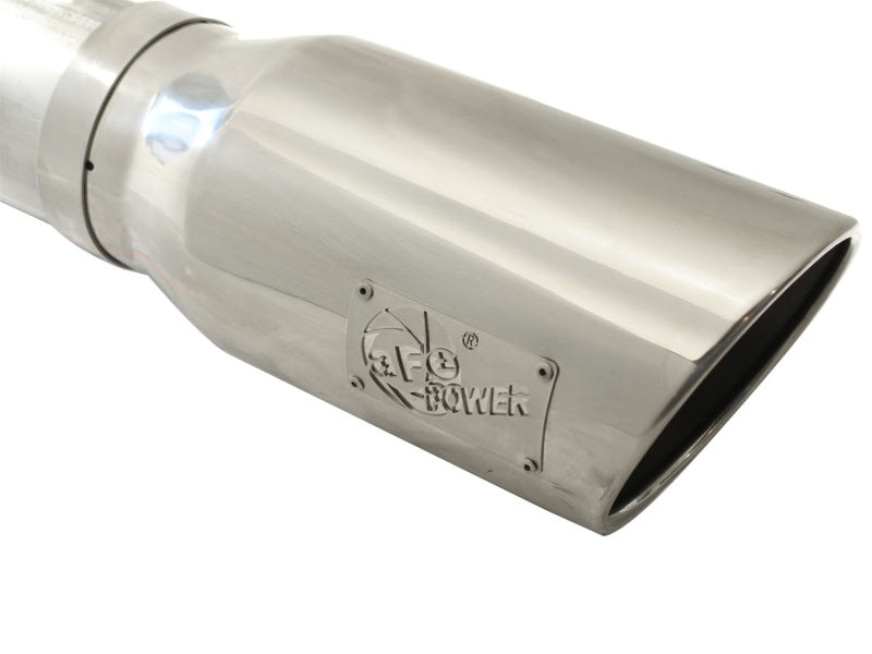 aFe Atlas 5in DPF-Back Aluminized Steel Exh Sys, Ford Diesel Trucks 08-10 V8-6.4L (td) Polished tip aFe