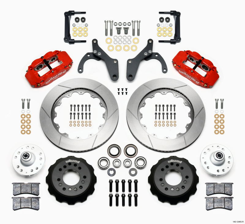 Wilwood Narrow Superlite 6R Front Hub Kit 14.00in Red 59-64 Chevy Impala / 63-64 Corvette Wilwood
