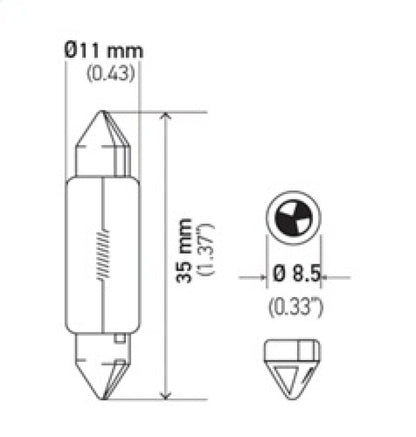 Hella Bulb 6461 12V 10W SV8.5-8