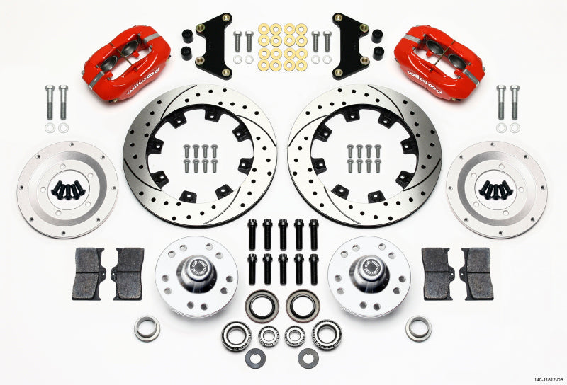 Wilwood Forged Dynalite Front Kit 12.19in Drilled Red 49-54 Chevy/53-62 Corvette (*Line Kit Needed*) Wilwood